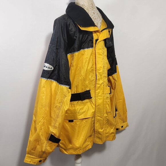 Mossi Men's SZ Medium Yellow Black Multi-Pocket Moto Sports Snow Hiking Jacket - Picture 8 of 16